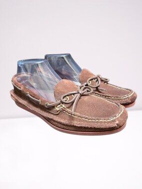 Frye Men's Mason One Eye Tie Moc Slip-on Shoes Brown Suede Boat Shoes Sz 8